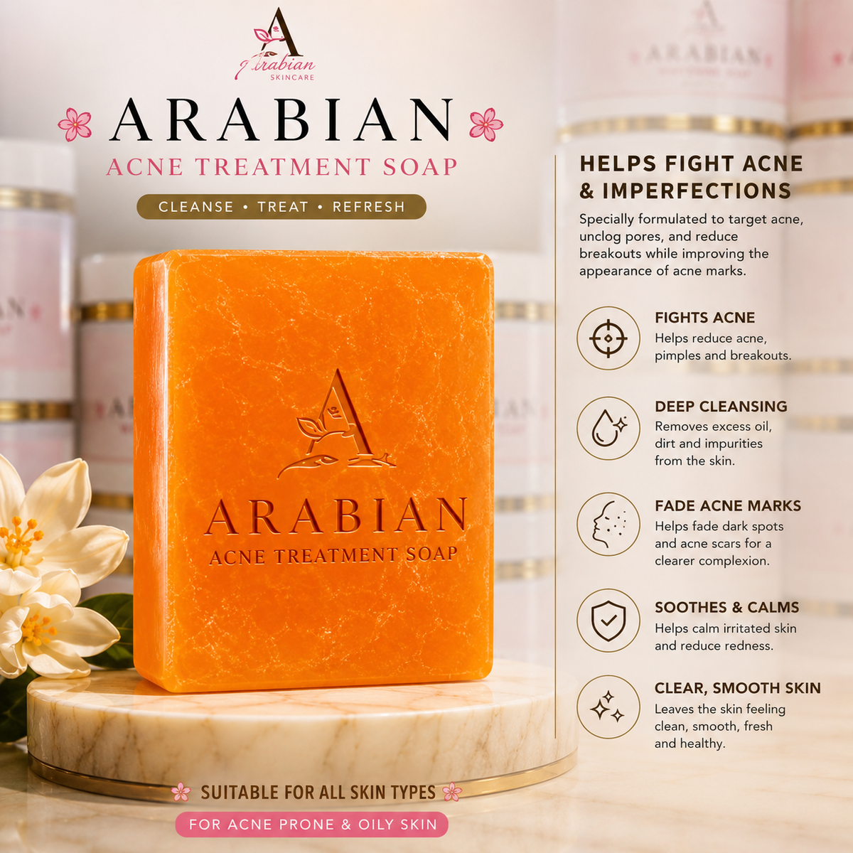 Arabian Acne Treatment Soap – Clear, Calm & Blemish-Free Skin