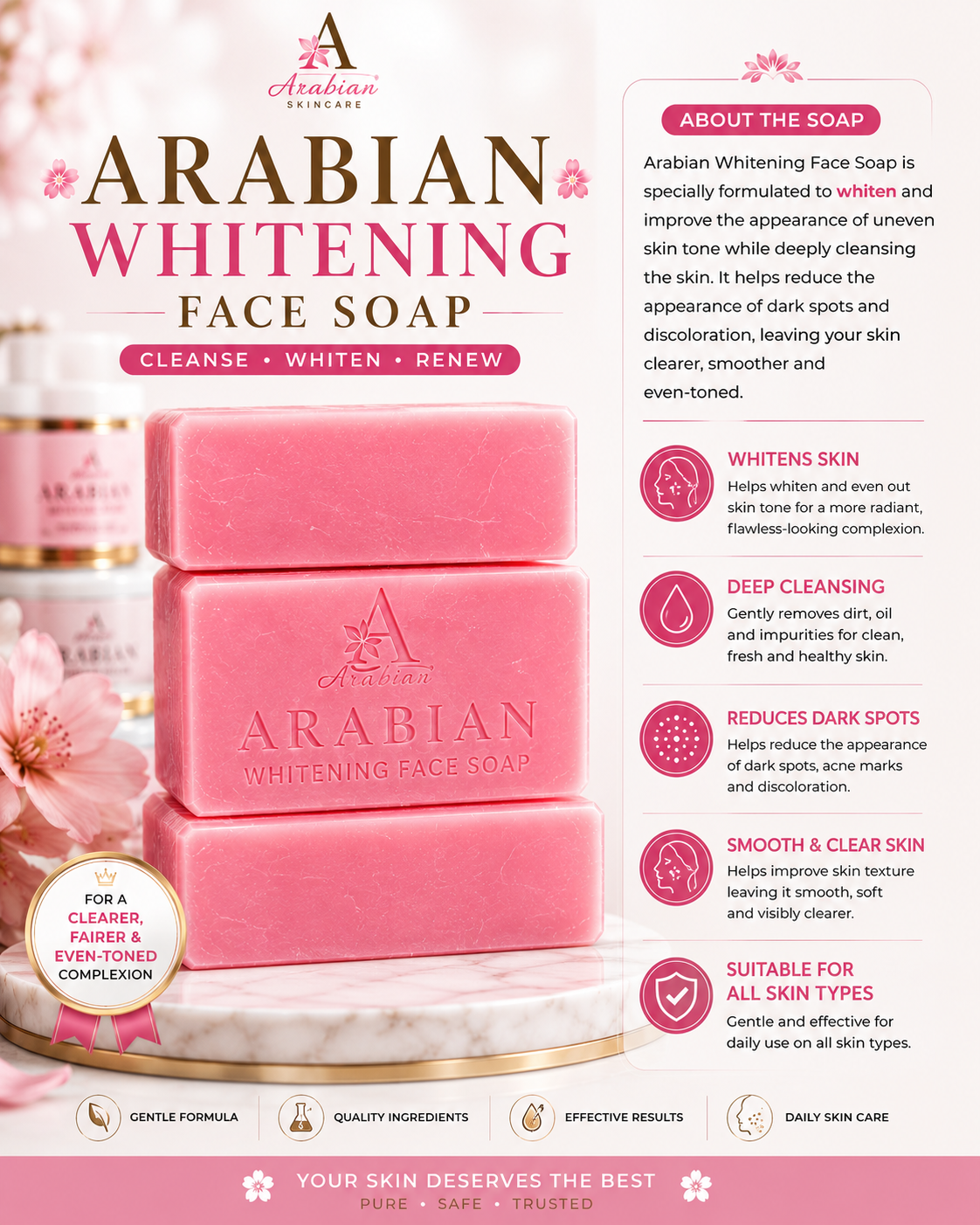 Arabian Whitening Face Soap – Clearer, Fairer & Even-Toned Skin