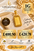 1GRAM CUSTOMIZED GOLD BAR PENDANT